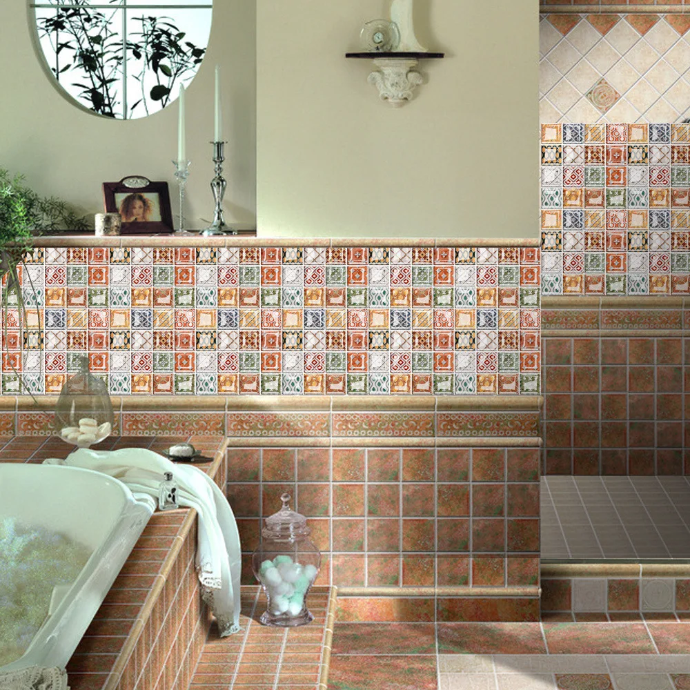 Наклейка для мозаичной плитки 3D самоклеящаяся Съемная настенная бумажная плитка