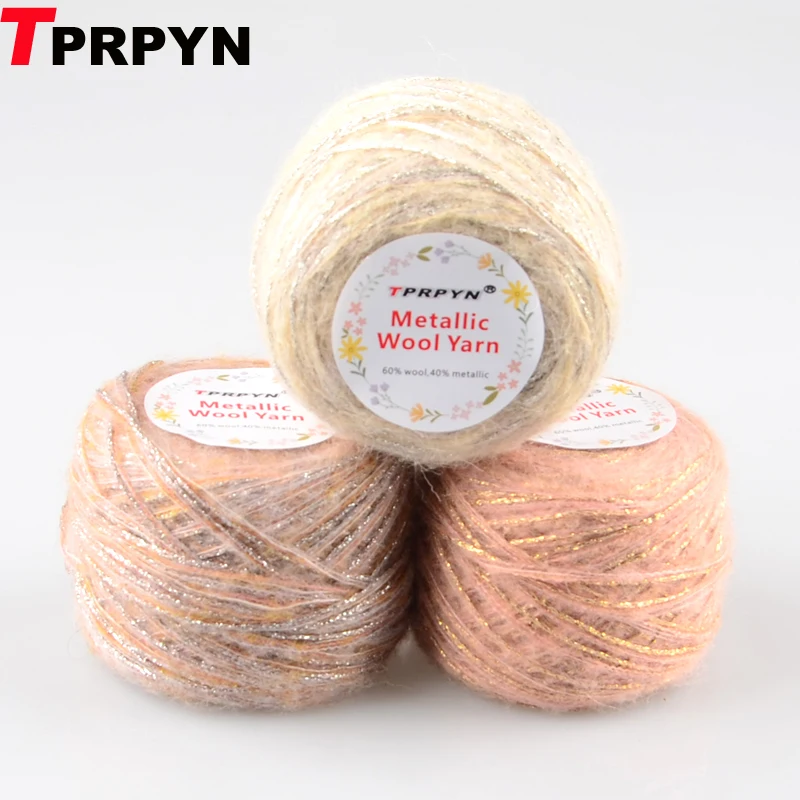 250 г/лот шерстяная металлическая пряжа для ручного вязания мохеровая крючком