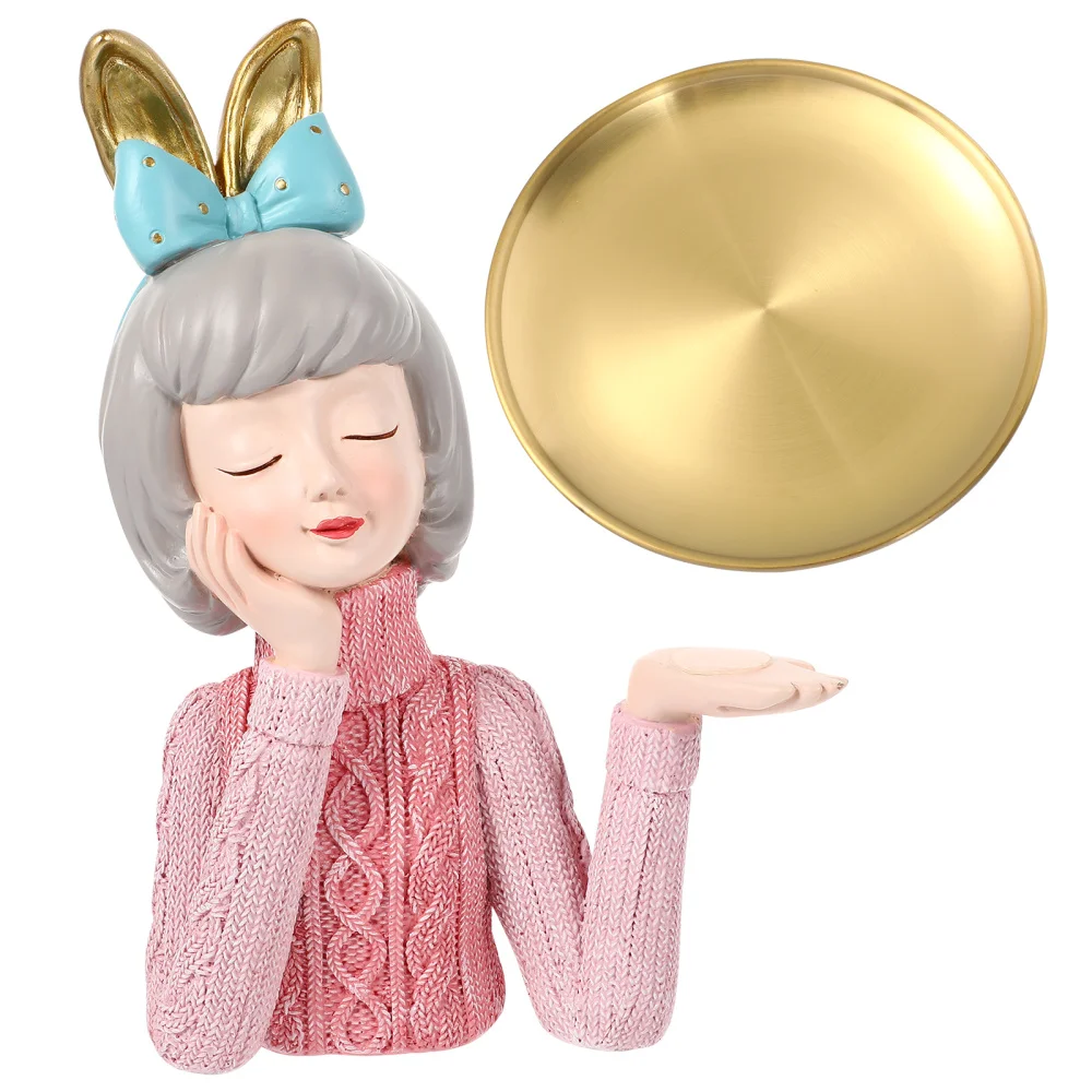 

1Pc Desktop Craft Ornament Novel Girl Key Plate Indoor Scene Adornment