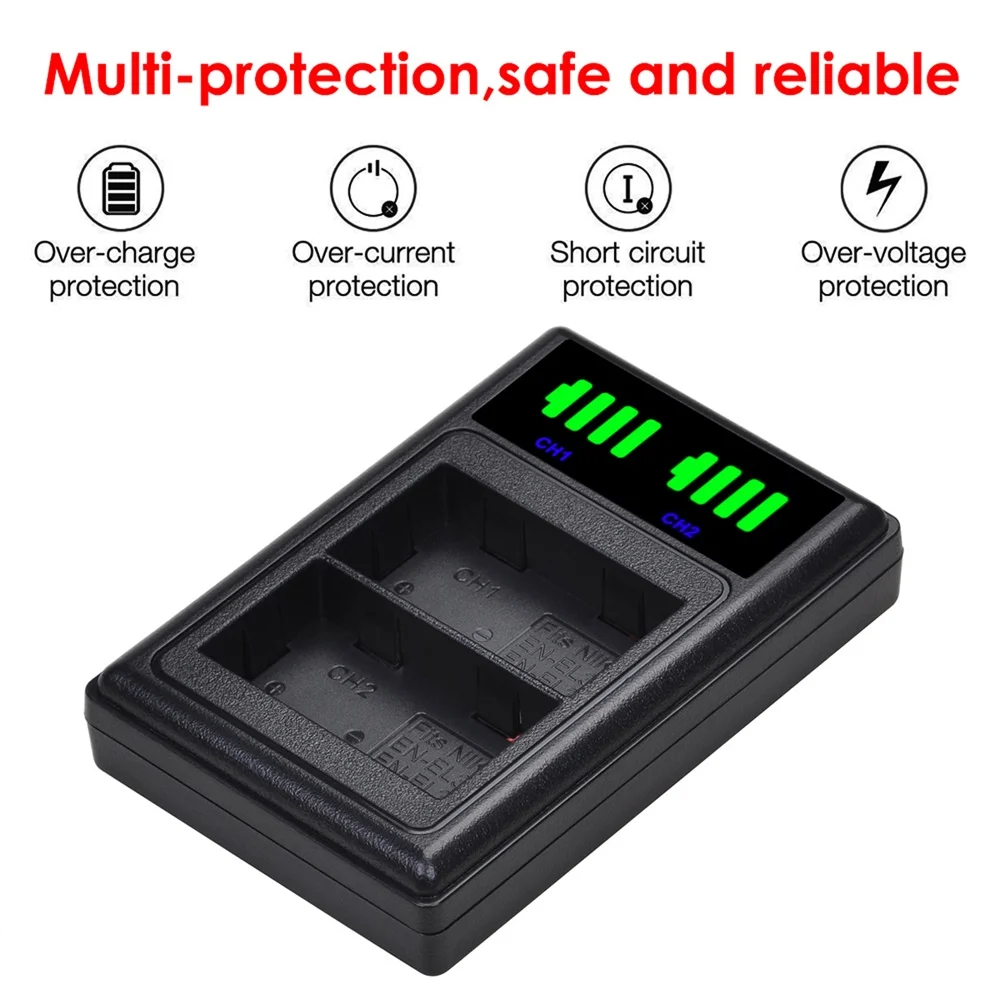 EN-EL3e ENEL3e Двойное зарядное устройство или светодиодов для Nikon D50 D70 D70s D80 D90 D100 D200 D300