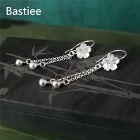 bastiee flower dangle earrings for women 999 sterling silver jewelry luxury fine drop earring hmong handmade gift girlfriend