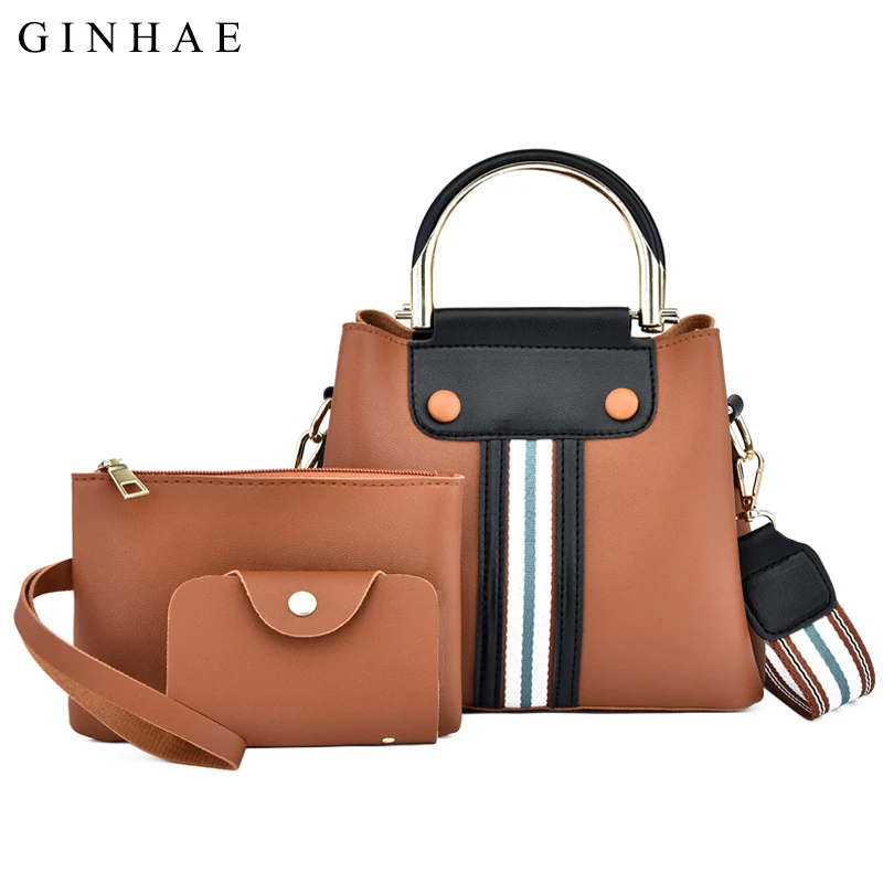 Комплект женских комбинированных сумок 3 шт. сумки из высококачественной