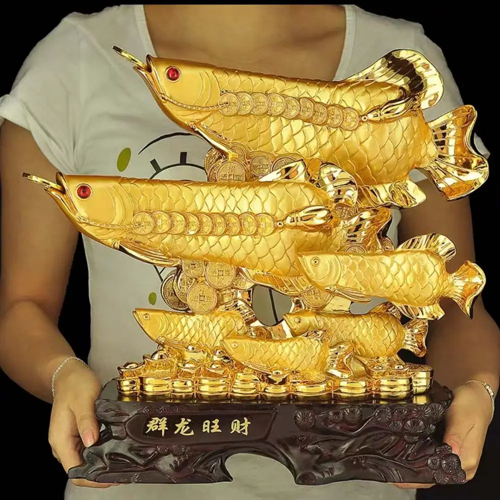 

large TOP COOL 2020 HOME OFFICE Company SHOP ROOM Efficacious Talisman Money Drawing Arowana Fish Golden Dragon FENG SHUI statue