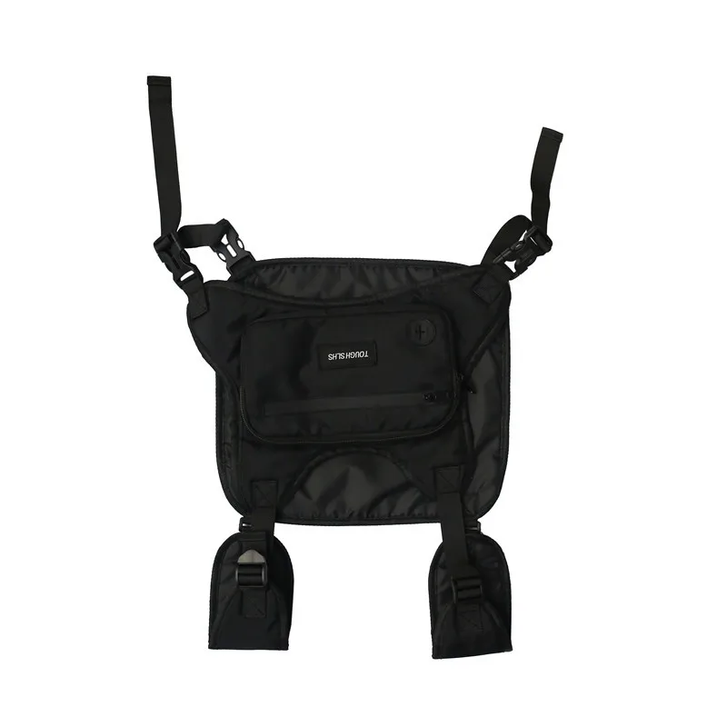 

Fashionable Multifunctional Outer Chest Bag Solid Tactical Tool Bag Sundries Bag Light Function Wind Vest Bag Cross Shoulder Bag