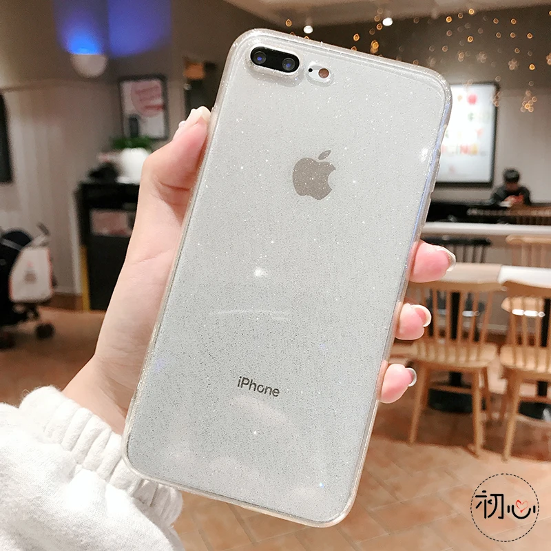 Блестящий Порошок термополиуретановый чехол для телефона iphone X XR XS MAX Slim Fashion Cover