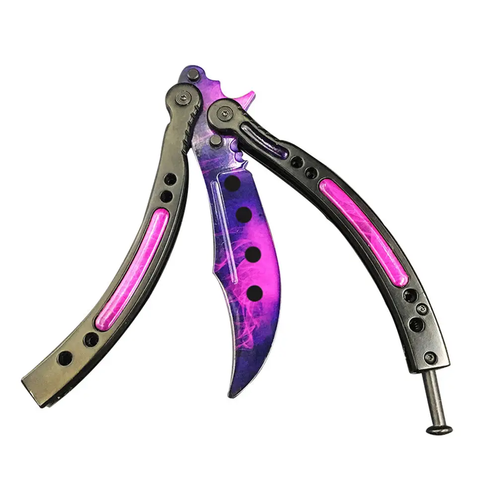Нож-бабочка, karambit, складной нож, тренировочный нож, лезвие, подарок, balisong, Counter Strike, игровой нож, не заточенный, металлический