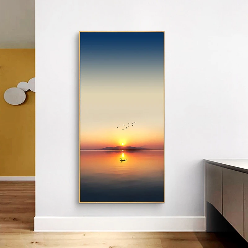

Nordic Wharf Landscape Sunrise and Sunset Wall Art Paintings Prints Canvas Modern Poster Home Gallery Decor Living Room Bedroom