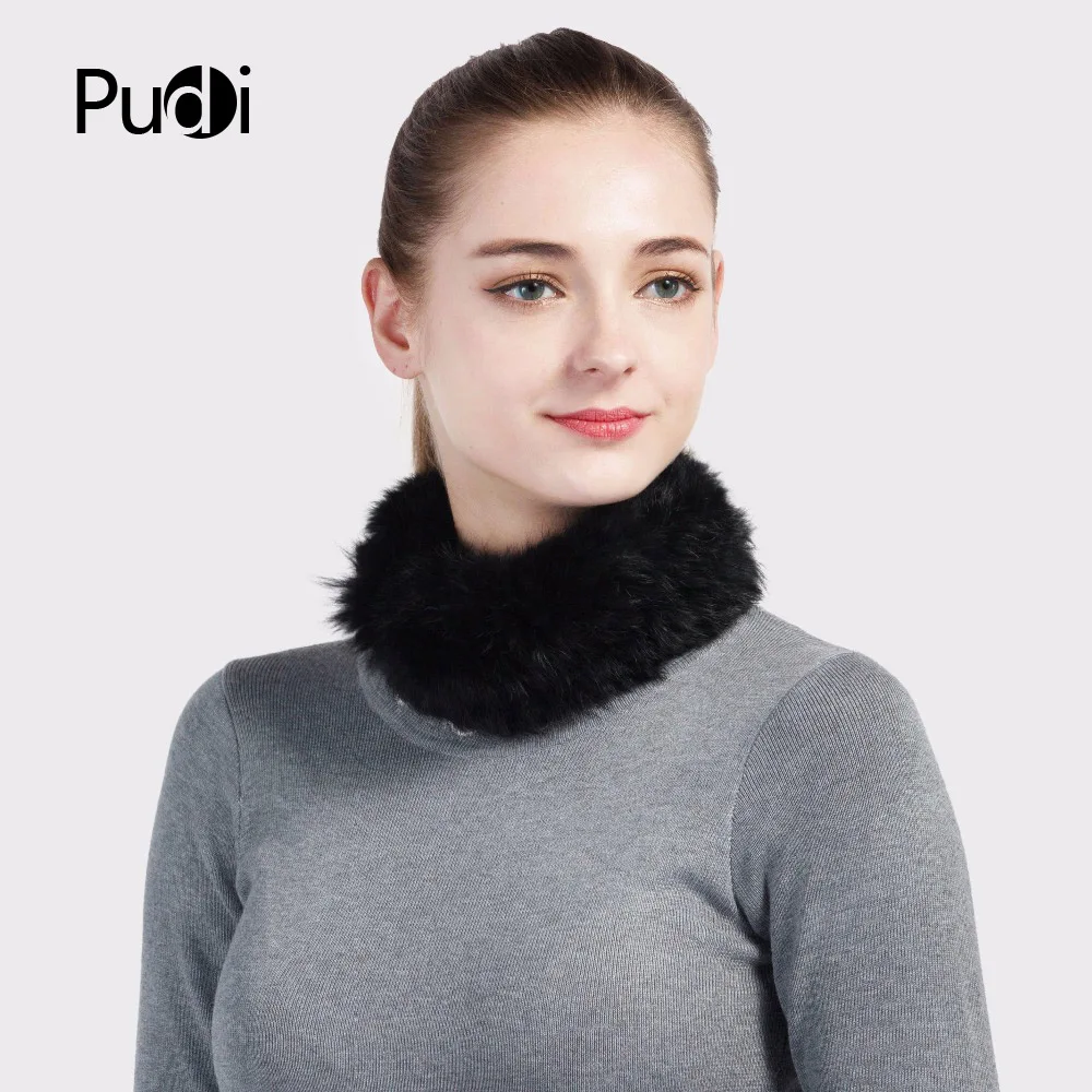 

Pudi SF723 Rex Real Rabbit Fur Scarf Women's Brand New Genuine Fur Scarves Rings Shawl Neckerchief Muff Wrap Head Hair Band