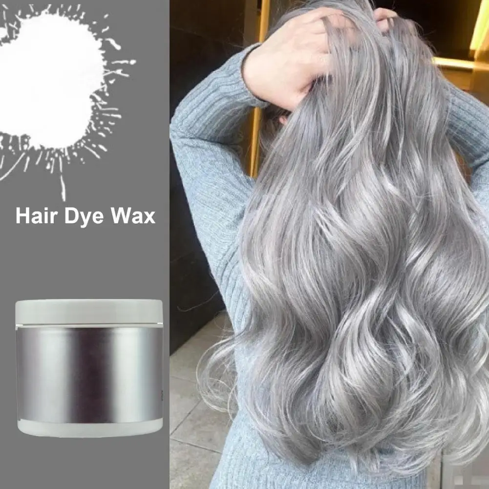115g Grey Hair Dye Cream Punk Style Nature Permanent Light Grey Silver Nourishing Hair Dye Color Cream Cosmetic Hair Care Unisex