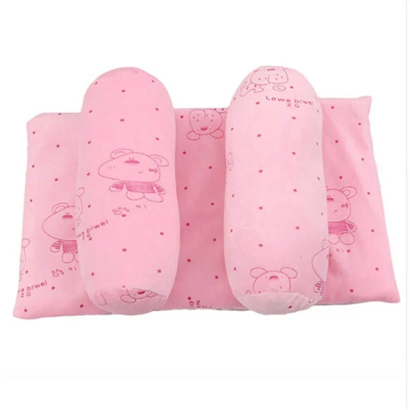 Almohada suave para beb&eacute;, coj&iacute;n de cabeza plana antivuelco, apoyo para dormir, de algod&oacute;n, bonita-1