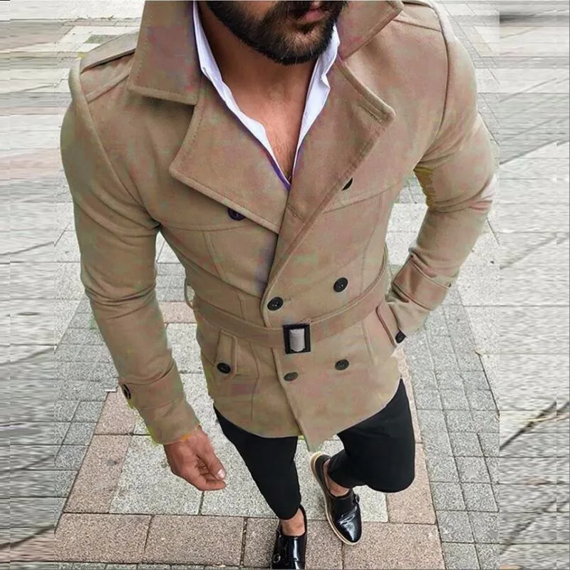 

Vogue Nice New Trench Coat Men Classic Double Breasted Mens Long Coat Mens Clothing Long Jackets Coats British Style Overcoat