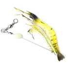 7 шт.лот 8 см Фотолюминесцентная силиконовая Мягкая искусственная приманка креветки с крючками Вертлюги для рыбалки рыболовные снасти