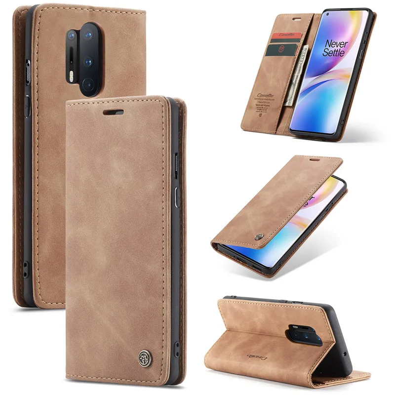 

CaseMe Retro Magnetic Flip Leather Purse Case for OnePlus Nord 8T 8 7 Wallet Card Cover One Plus 7 8 Pro Phone Cases Coque Etui