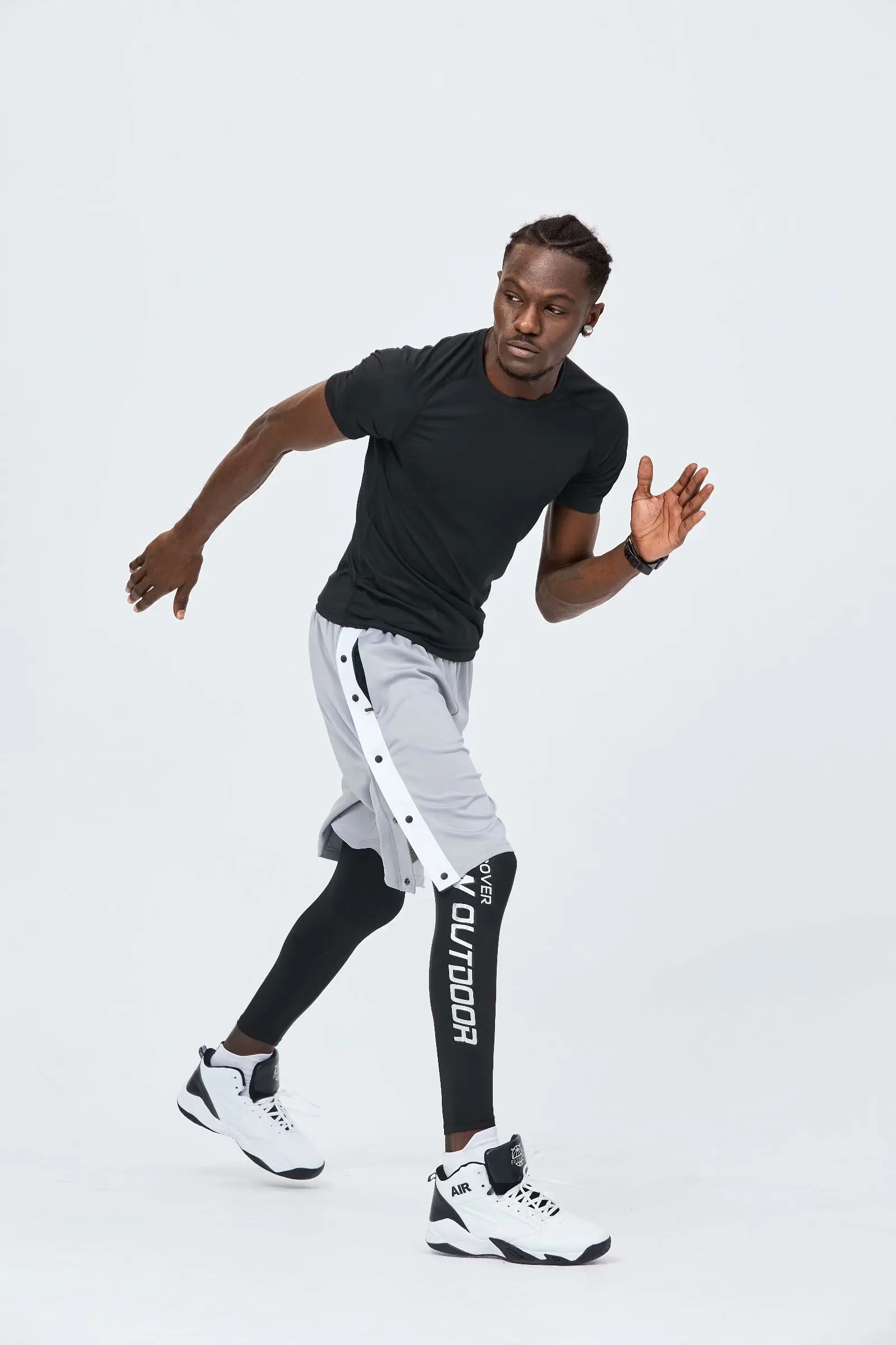 

Men Hip Hop Pants Side Buttons Men's Elastic Waist Loose Style Men Casual Joggers Trousers Harajuku Streetwear S-3XL