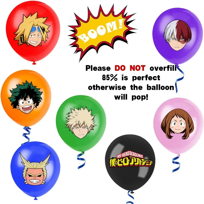

28Pcs/lot Anime My Hero Academia Party Balloons Happy Birthday Balloon for Boku No Hero Academia Themed Birthday Party Decor