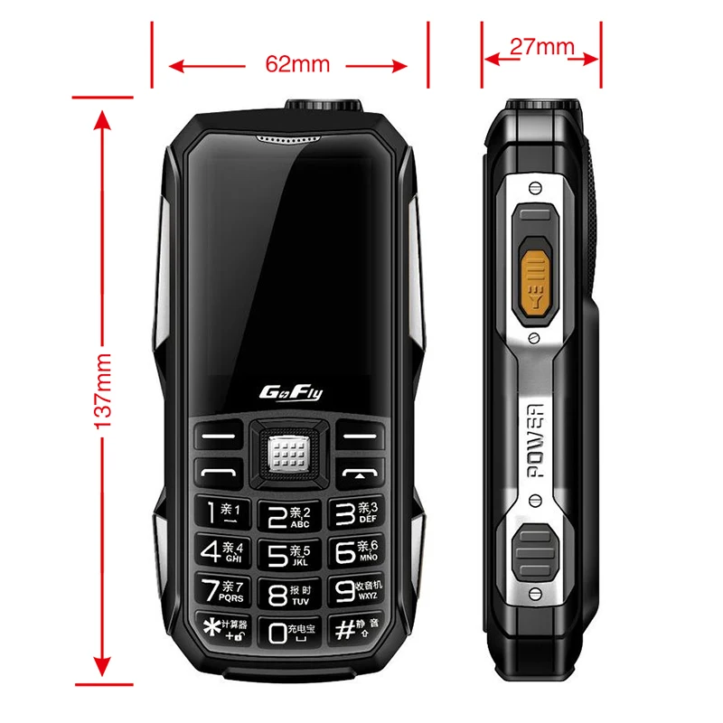 

NO camera Power bank mobile phone 6800mAh GSM torch magic voice speed dial color LED cell phones cheap celular Russian keyboard