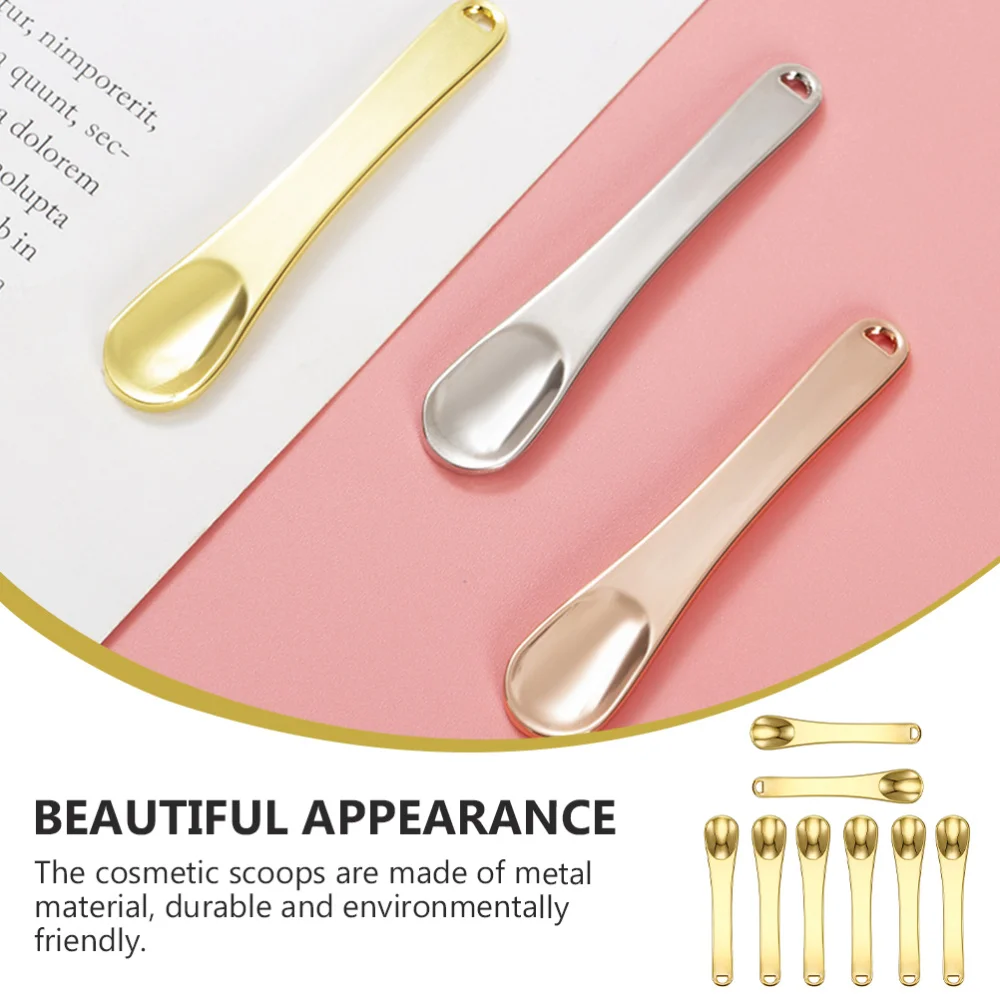 

8Pcs Metal Eye Cream Spoon Face Cream Spoon Home Makeup Treatment Golden
