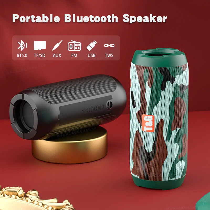 

Portable Bluetooth Speaker 20w Wireless Bass Column Waterproof Outdoor USB Speakers Support AUX TF Subwoofer Loudspeaker TG117