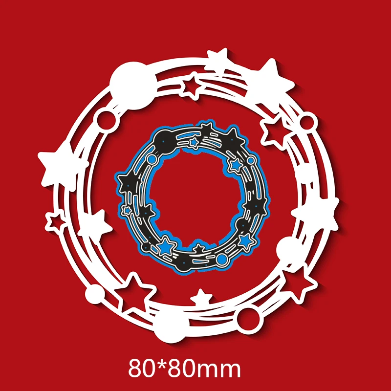 

New Metal Cutting Dies Star Circle Stencils For DIY Scrapbooking Paper Cards Craft Making Craft Decoration 80*80mm
