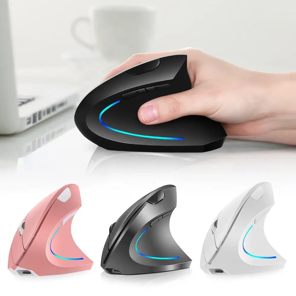 

For Ergonomic Vertical Mouse 2.4G USB Wireless Adjustable 2400DPI Gaming Mouse Computer Mice With RGB Light For Home Office PC