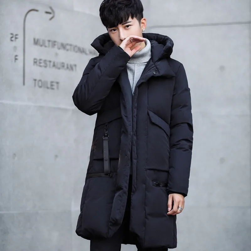 

New Winter Mens Casual Padded Thick Warm Parkas Mid Long Jacket Hoody Overcoat Windbreaker Coat Male Parka Plus Size 4XL Coats