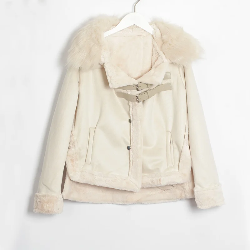 Wixra новая зимняя замшевая кожаная куртка женская из овечьей шерсти Толстая