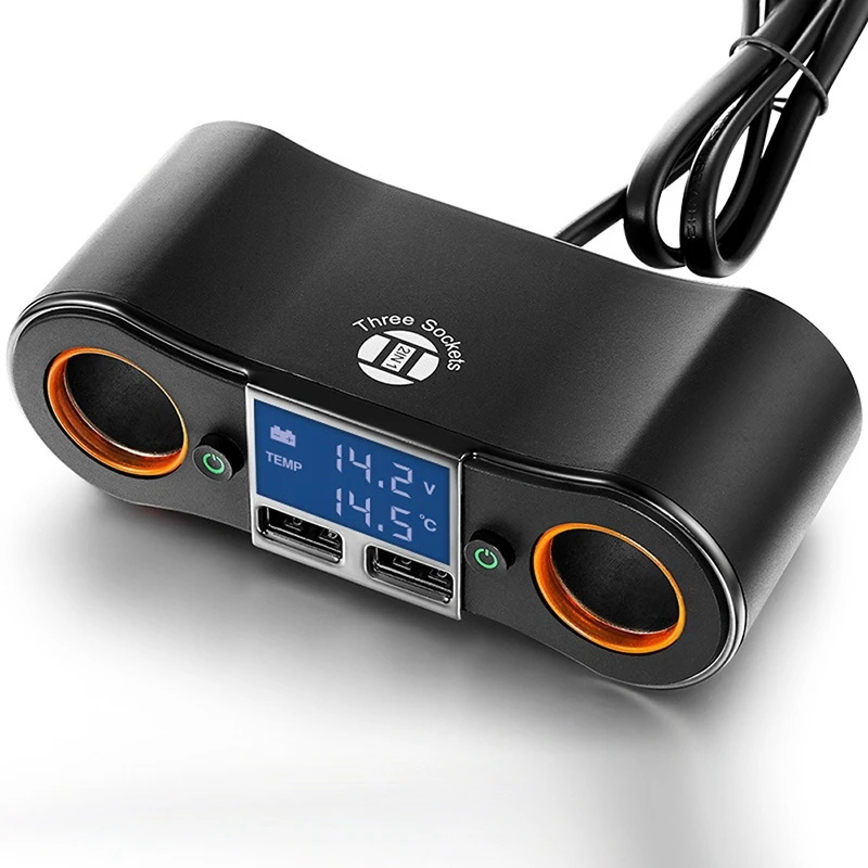 Автомобильный двойной адаптер прикуривателя зарядное устройство светодиодный