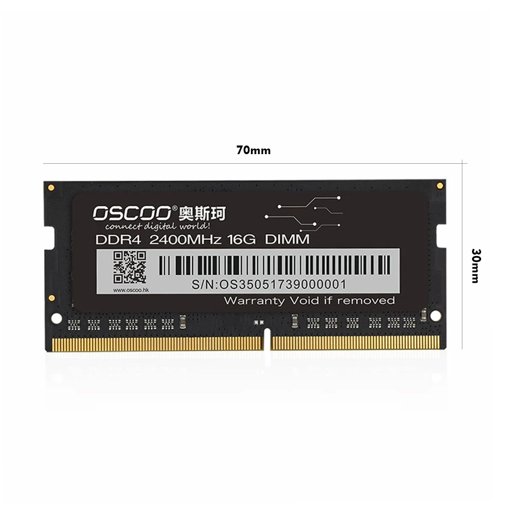 

OSCOO DDR4 Memory Bar 4GB/8GB/16GB 2400Mhz Desktop Laptop DDR4 Motherboard 260Pin 1.2V SO DIMM Desktop Memory