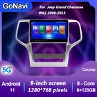 Автомагнитола GoNavi 2 din для Jeep Grand Cherokee WK2 Android 11, автомобильный центральный мультимедийный Dvd-плеер с GPS-навигацией carplay 2008-2013