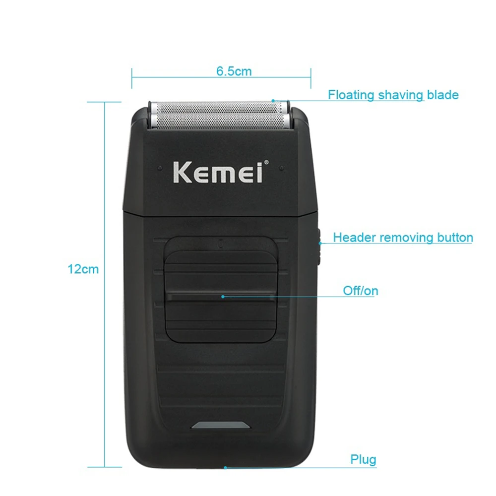 Kemei KM-1102, перезаряжаемая Бритва для мужчин, уход за лицом, многофункциональная бритва, Мужская сильная бритва, машинка для стрижки, двойная возвратно-поступательная бритва