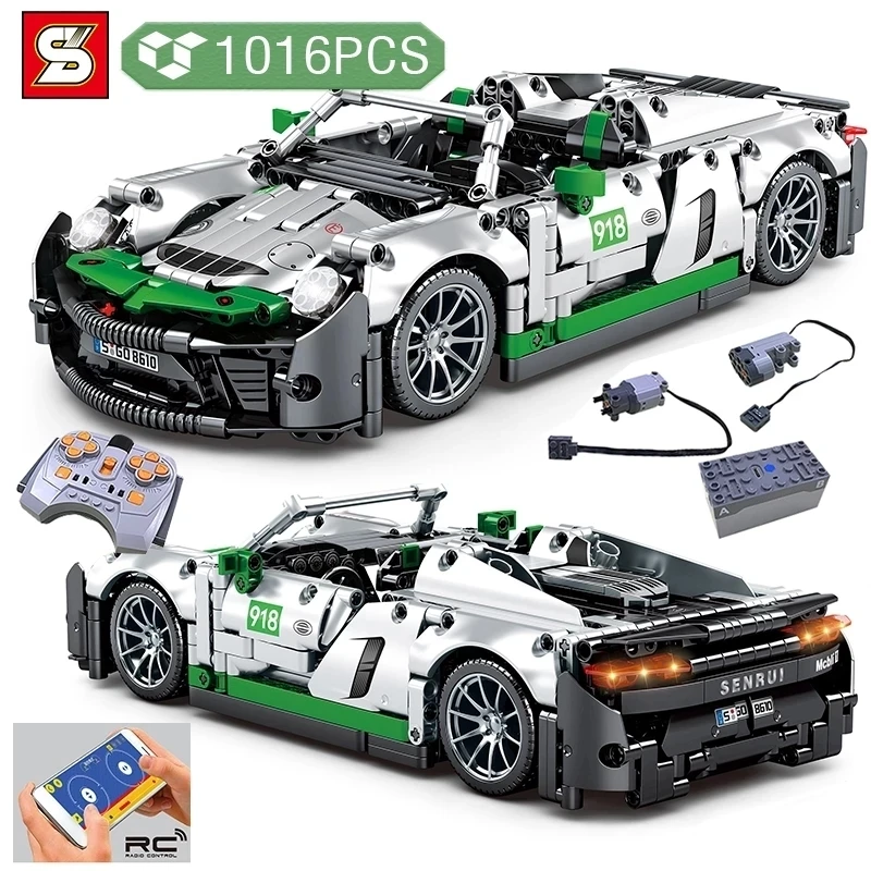 

High-tech Series Sports Car Building Blocks Super Racing Vehicle 3D Model Bricks Educational Toy For Kid Birthday Gift 1016PCS