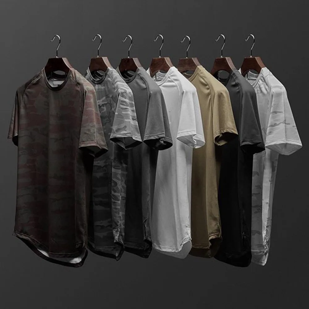 Камуфляжная Спортивная футболка для мужчин с коротким рукавом тренировок