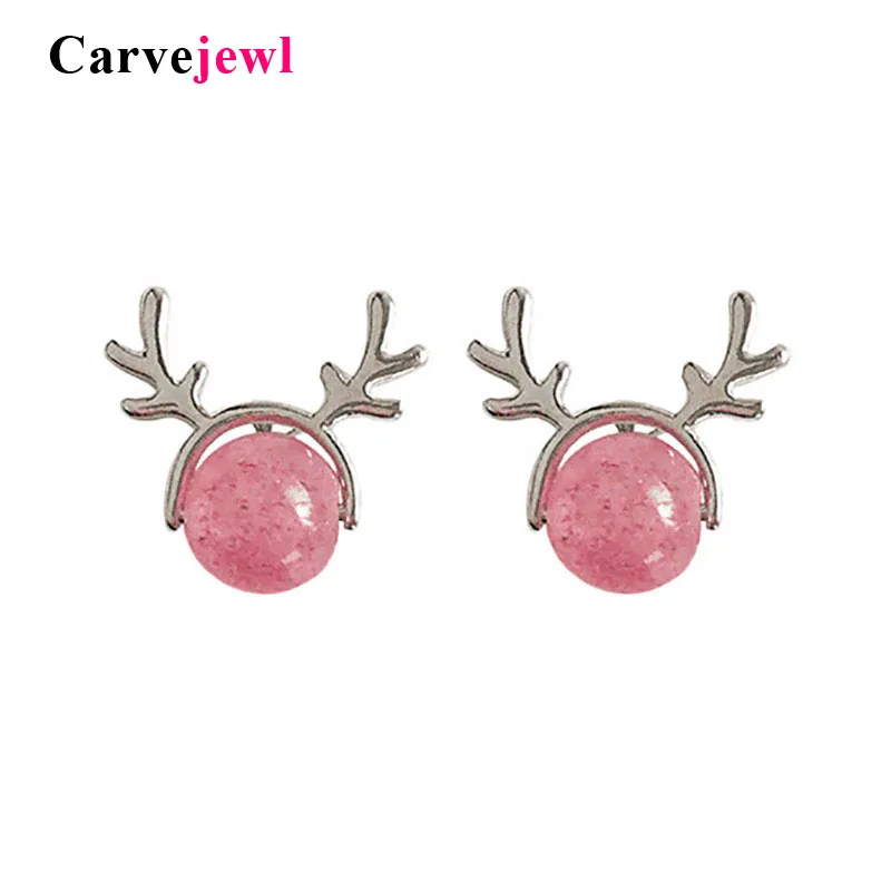 Серьги гвоздики Carvejewl в виде рога оленя женские модные популярные серьги с