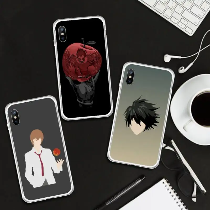 Аниме Новый Death Note Ryuk ужас apple телефон кейс для Samsung Galaxy прозрачный iPhone 6 7 8 11 12 s IPad