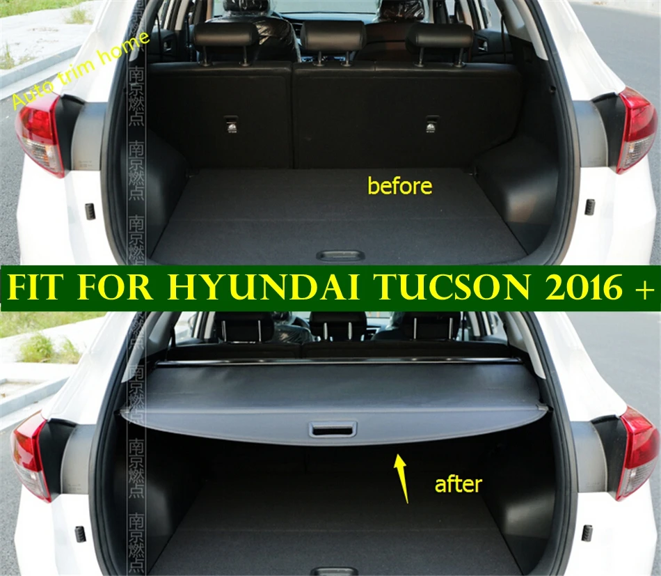 

Lapetus Retractable Trunk Cargo Cover Shelf Shade Curtain Security Cover Trim Fit For Hyundai Tucson 2016 2017 2018 2019 2020