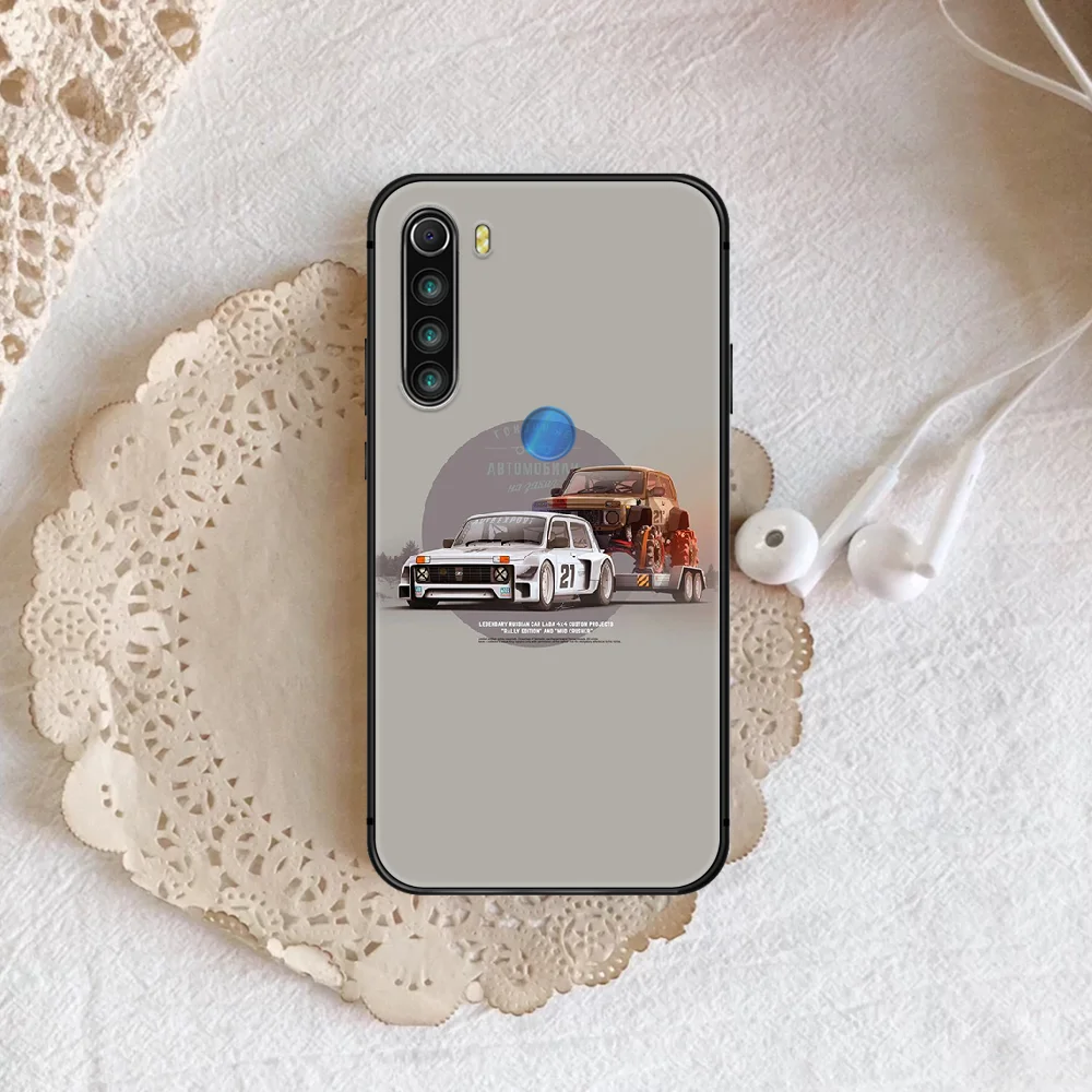 

LADA car Phone Case For XIAOMI Redmi Note 5 7 8 T 9 6A 7A 8A 9S K 20 30 Pro black Waterproof Painting Back Pretty Cover Silicone