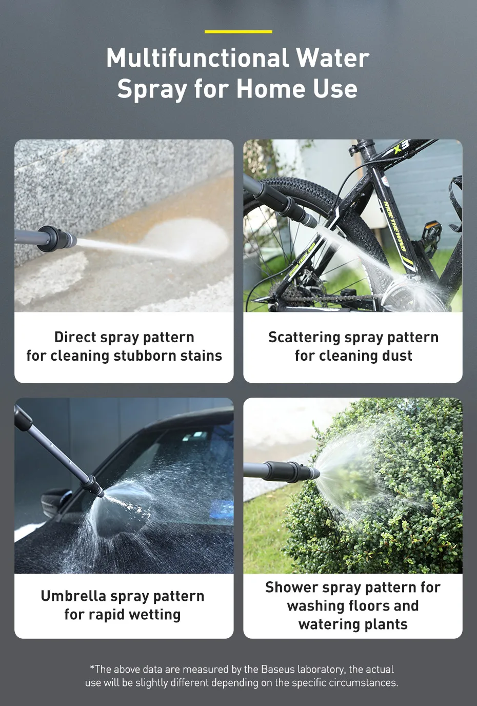 chube Vòi xịt tăng áp rửa xe và chổi lau xe hơi Baseus Clean Guard