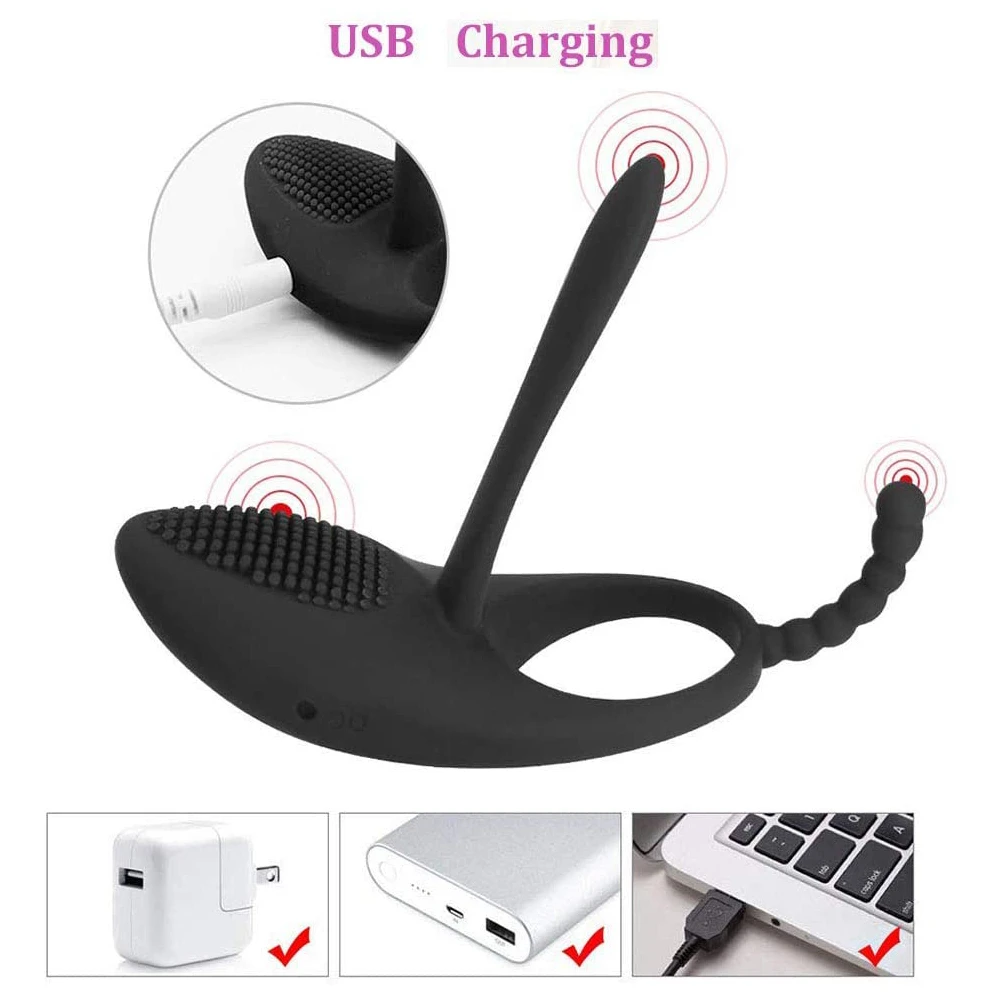 7 режимов вибрации двойной мотор для более жесткой эрекции вибрирующее кольцо на