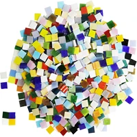 1000 pieces mixed color mosaic tiles mosaic glass pieces for home decoration or diy crafts square square1 by 1 cm