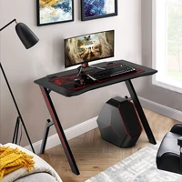 110cm gaming home pc computer desk black esport gamer table with audio sensor rgb led lighting effect with mouse pad home desk