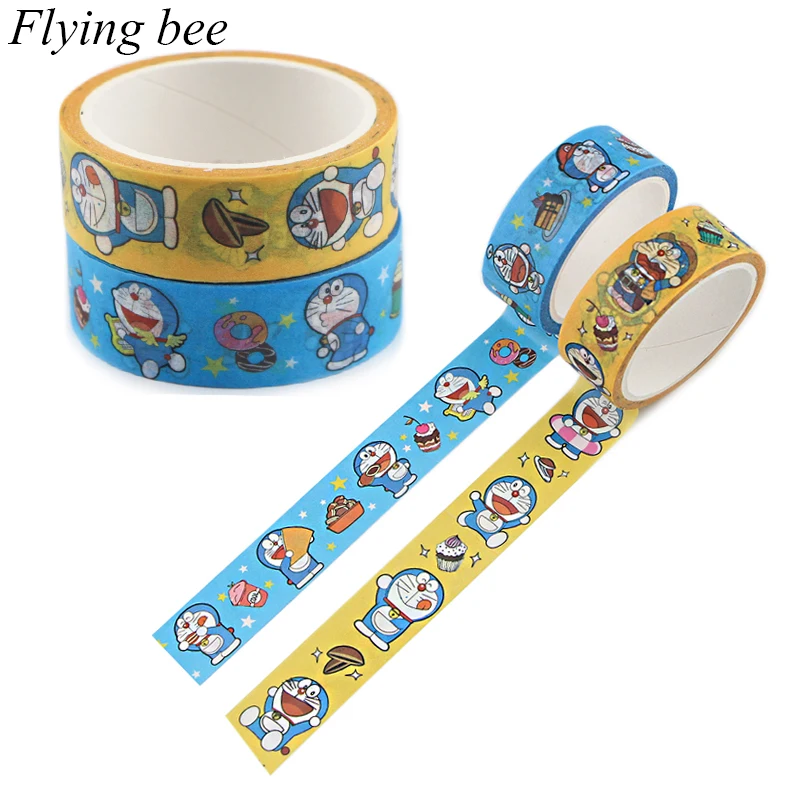 Flyingbee 15mmX5m Бумага васи лента милый мультфильм DIY Скрапбукинг стикер этикетка