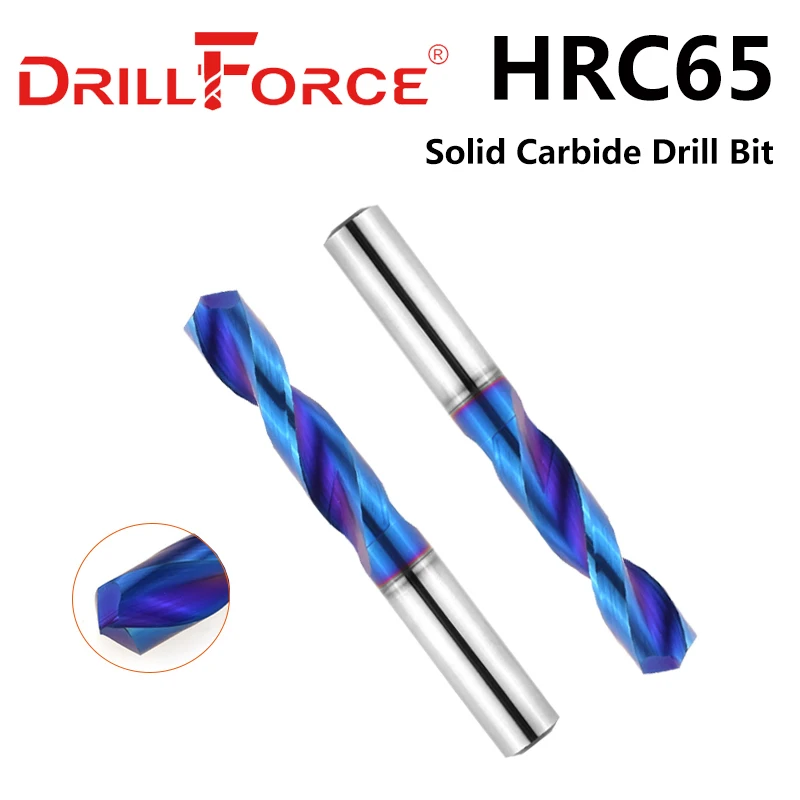 Drillforce 1 шт. мм 16 HRC65 твердосплавные сверла 3D нано синяя спиральная канавка