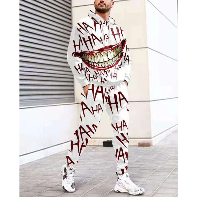 Костюм спортивный мужской из двух предметов толстовка с капюшоном и штаны