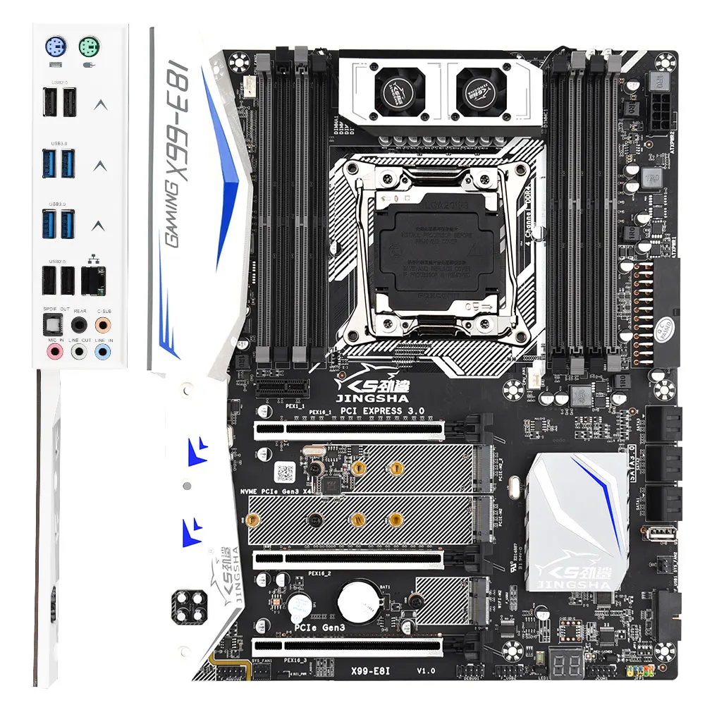 

JINGSHA X99 E8I Motherboard Set Kit With Fan E5 2620V3 CPU 4*4GB DDR4 2133 ECC REG RAM SSD M.2 NVME SATA 3.0 Support Turbo boost