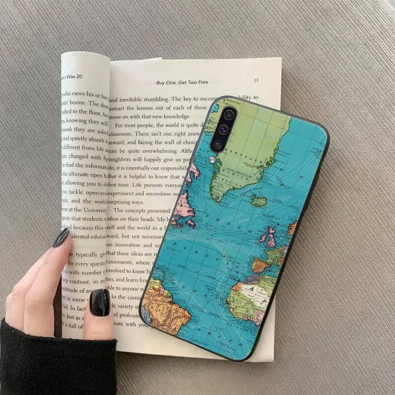 

world map Poster pattern Phone Case For Samsung galaxy A S note 10 7 8 9 20 30 31 40 50 51 70 71 21 s ultra plus
