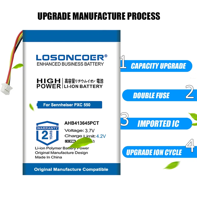 LOSONCOER топ бренд 100% Новинка 1400 мАч аккумулятор AHB413645PCT Беспроводная Bluetooth гарнитура