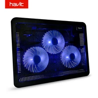havit cooling fan stand mat quiet laptop cool pad blue led usb notebook cooler with 3 fans for 15 17 laptop notebook