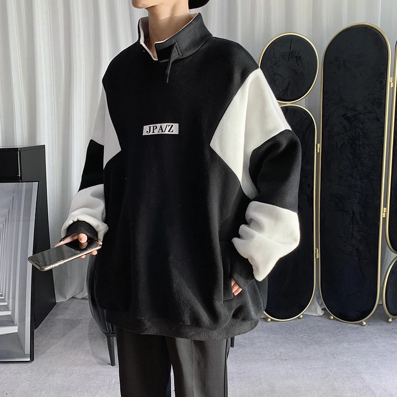 

Sweater new hong kong style plus velvet thick men's ins autumn and winter japanese hooded top trend