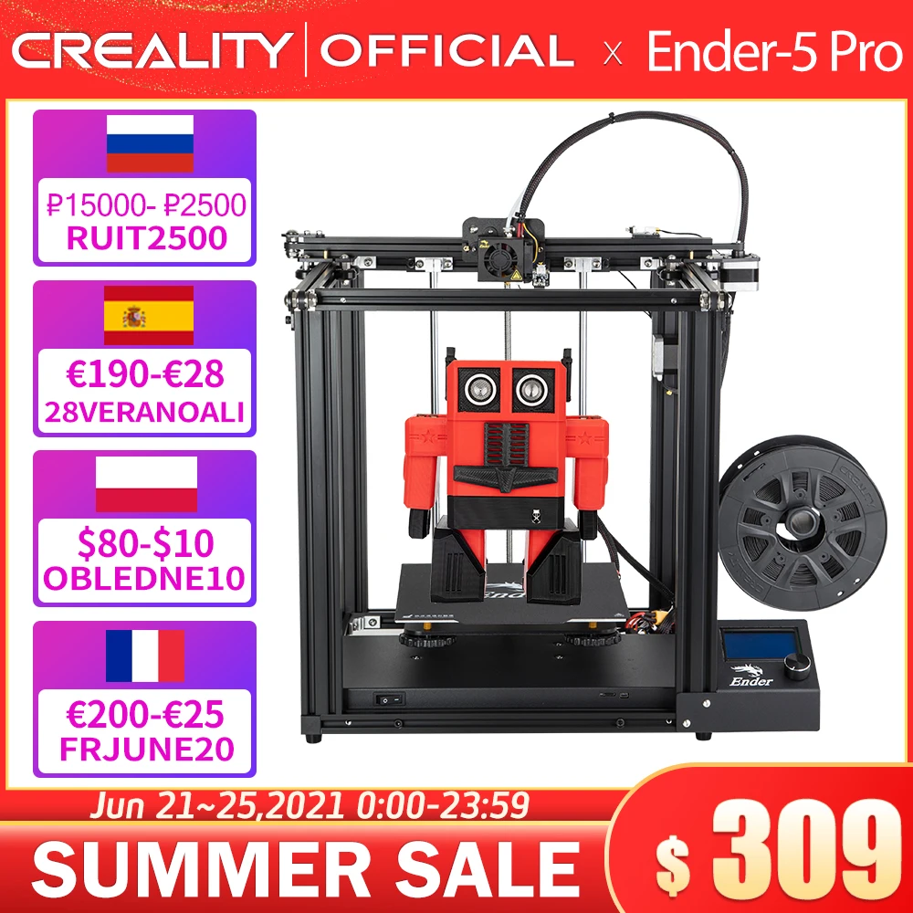 CREALITY 3D принтеры Новый Ender 5 Pro Silent доска предустановленных Магнитный алюминиевая