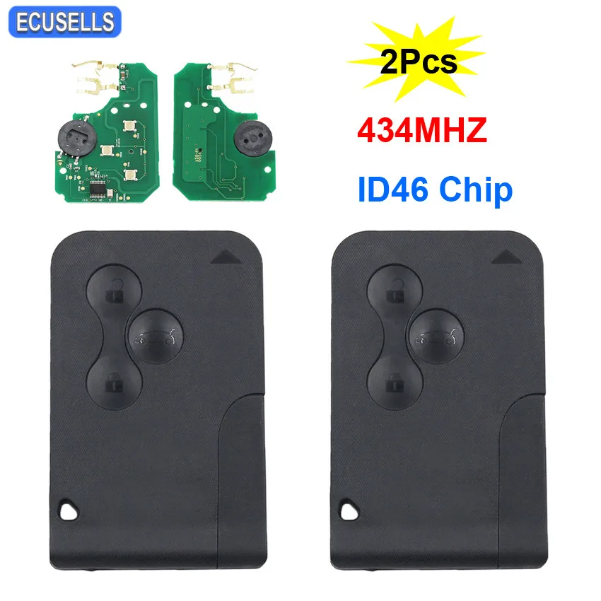 Пульт дистанционного управления с 3 кнопками 2 шт./лот 434 МГц чип ID46 PCF7947 для